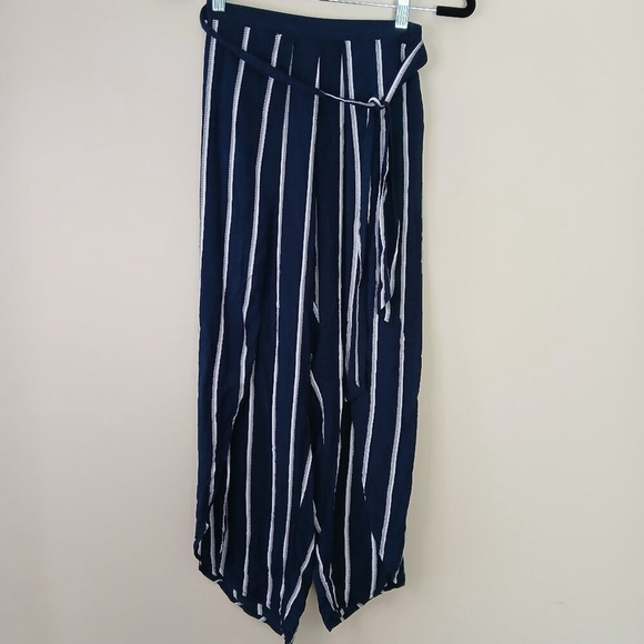 Faithfull the Brand Bittersweet Boho Pants Navy Blue & White Stripe Size Medium - Picture 3 of 7